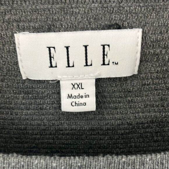 ELLE 2X Lightweight Grey Waffle Knit Top - Picture 2 of 6